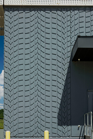 Dollar general industrial warehouse, detail on insulated wall panel on exterior